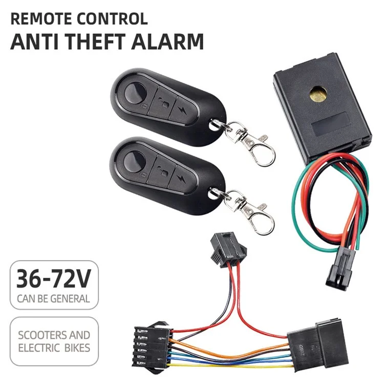 Système de sécurité avec alarme pour scooter électrique CITYNEYE 36-72V E-bike avec télécommande anti-vol