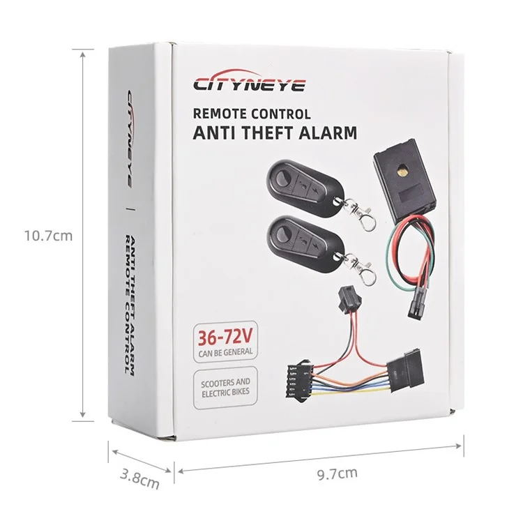 Système de sécurité avec alarme pour scooter électrique CITYNEYE 36-72V E-bike avec télécommande anti-vol