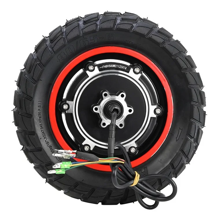 For Kugoo M4 / M4 Pro 10-Inch Electric Scooter Wheel Hub Motor 500W 48V Anti-slip Inflatable Tire