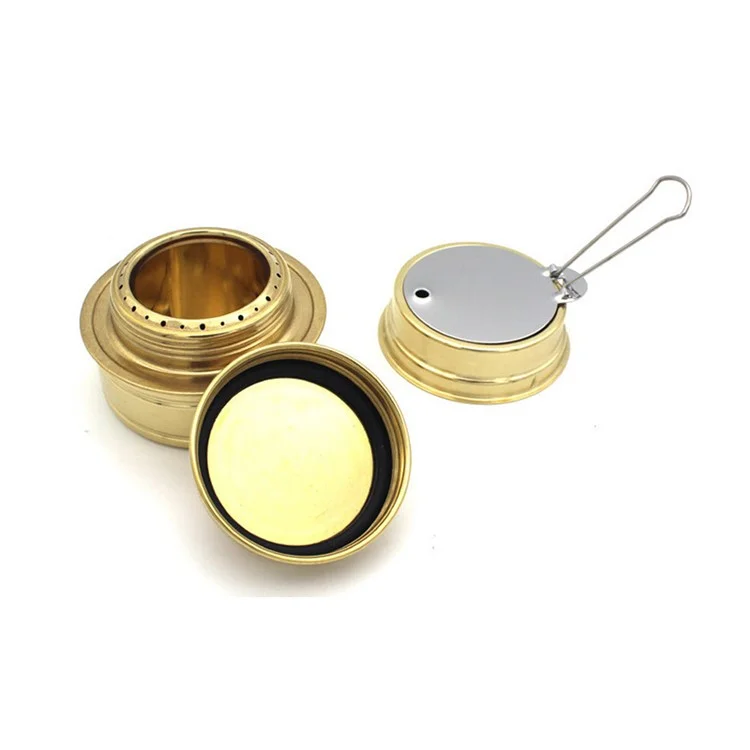 HALIN Outdoor Alcohol Backpacking Stove Lightweight Spirit Burner for Camping Hiking Picnic - Brown