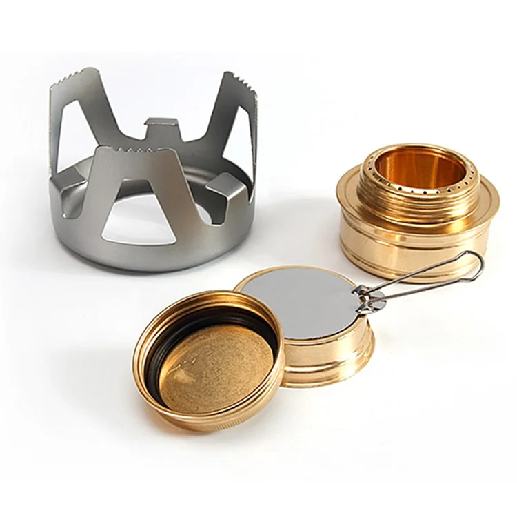 HALIN Outdoor Alcohol Backpacking Stove Lightweight Spirit Burner for Camping Hiking Picnic - Brown