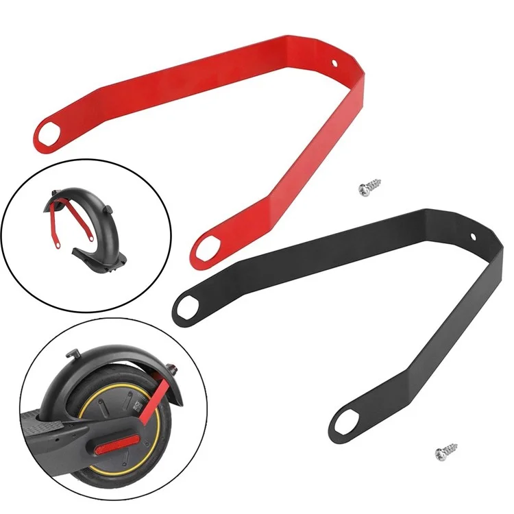 Para Ninebot Max G30 Guardabarros Trasero + Soporte del Guardabarros + Kit de Piezas de Faros Eléctricos de Scooter - Soporte Negro
