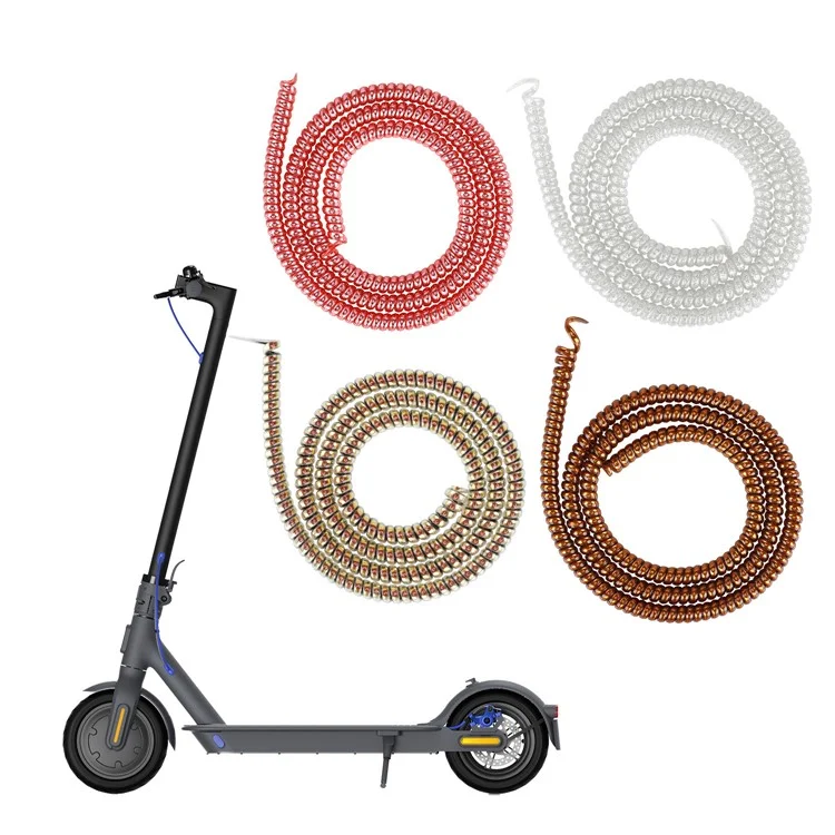 1m Spiral Brake Cable Cover Sleeve for Xiaomi M365 / Ninebot G30 Electric Scooter Spiral Line Brake Protector - Brown