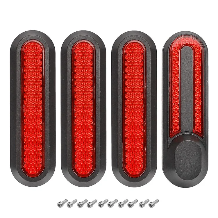 For Xiaomi M365 / Pro / Pro 2 / 1S Electric Scooter Side Wheel Strip Wheel Hub Cap Strip with Screws - Red