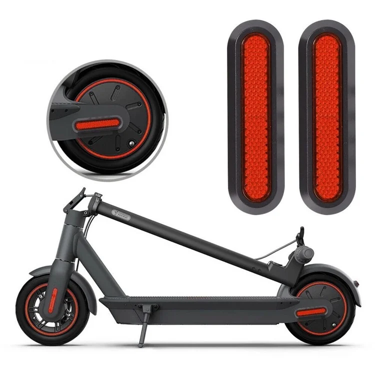 Para Xiaomi M365 / Pró / Pro 2 / 1S Elétrico Scooter Lateral Tira da Roda da Roda Tira de Tampa Com Parafusos - Vermelho