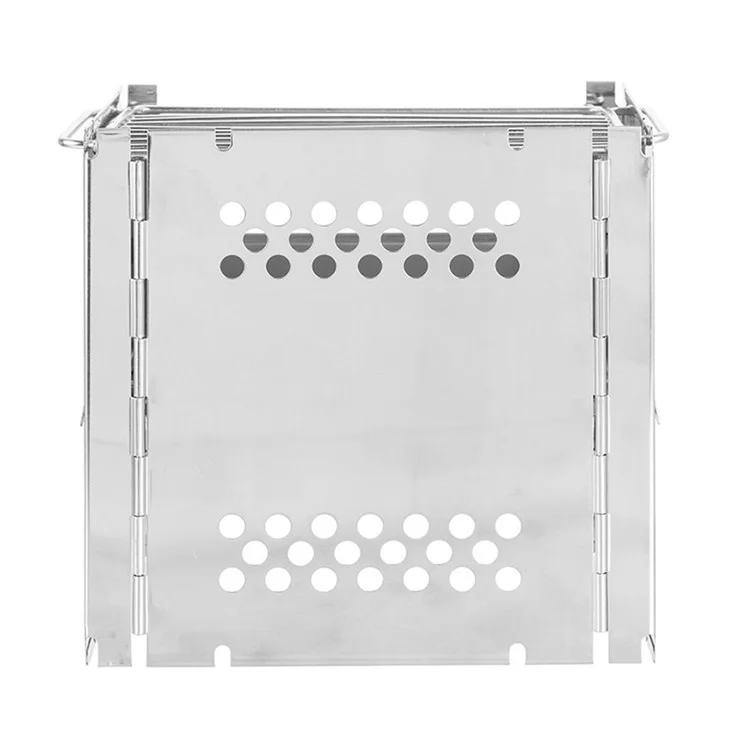WS045 Outdoor Stainless Steel Barbecue Grill Stove Stand Portable Wood Burning Stove Camping Picnic (No FDA Certificate)