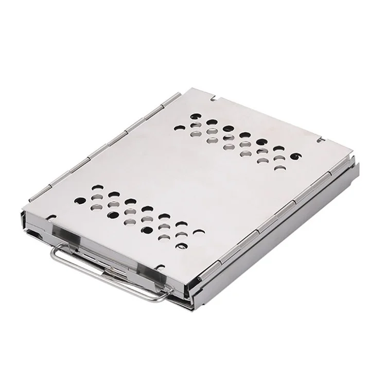 WS045 Outdoor Stainless Steel Barbecue Grill Stove Stand Portable Wood Burning Stove Camping Picnic (No FDA Certificate)