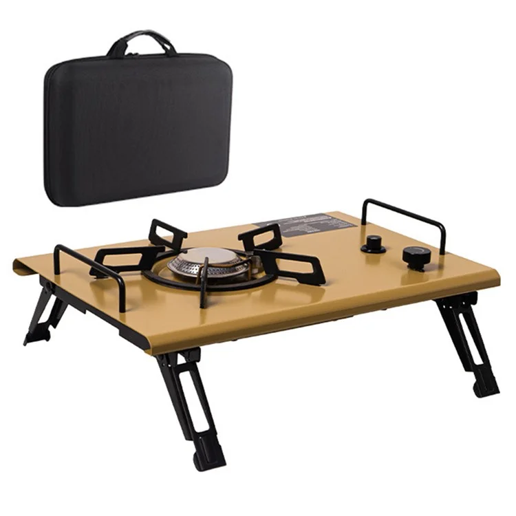 Folding IGT Gas Stove 4000W High Power Stainless Steel Camping Table Stove Outdoor Picnic Desktop Furnace - Khaki