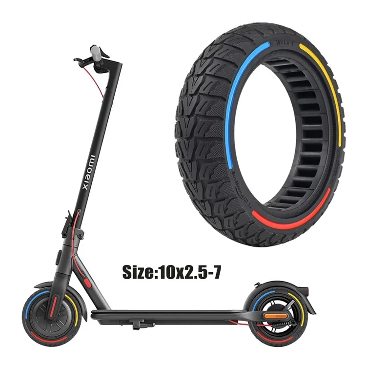 For Xiaomi Mi 4 / Mi 4 Pro Electric Scooter 10x2.5-7-Inch Replacement Rubber Tire Anti-Slip E-Scooter Wheel - Red Yellow Blue