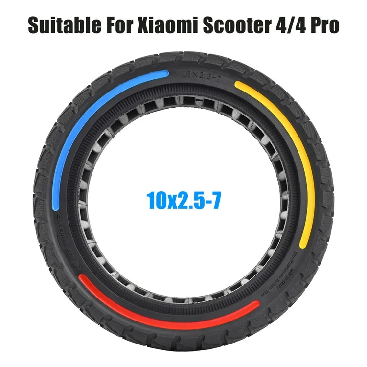 For Xiaomi Mi 4 / Mi 4 Pro Electric Scooter 10x2.5-7-Inch Replacement Rubber Tire Anti-Slip E-Scooter Wheel - Red Yellow Blue