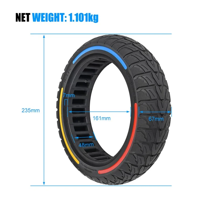 For Xiaomi Mi 4 / Mi 4 Pro Electric Scooter 10x2.5-7-Inch Replacement Rubber Tire Anti-Slip E-Scooter Wheel - Red Yellow Blue