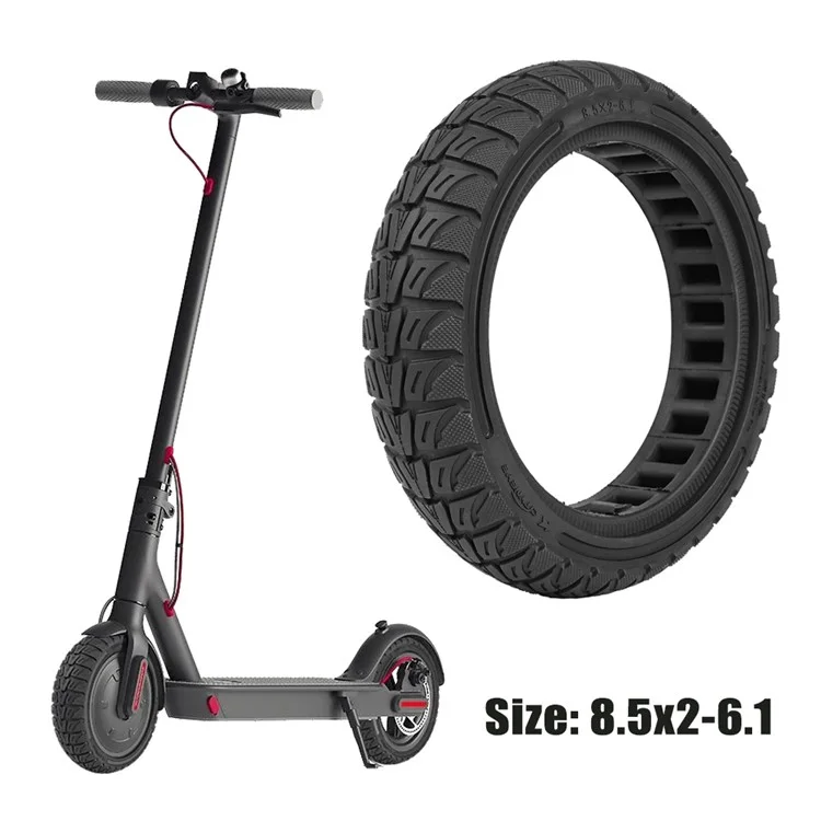 Pour Xiaomi M365 / Pro / Pro2 / 1S / Lite E-Scooter 8.5x2 Pouce Pneu de Remplacement en Caoutchouc Anti-Dérapant - Noir