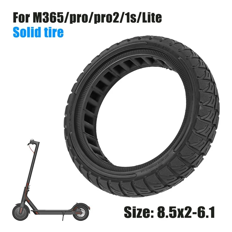 Pour Xiaomi M365 / Pro / Pro2 / 1S / Lite E-Scooter 8.5x2 Pouce Pneu de Remplacement en Caoutchouc Anti-Dérapant - Noir