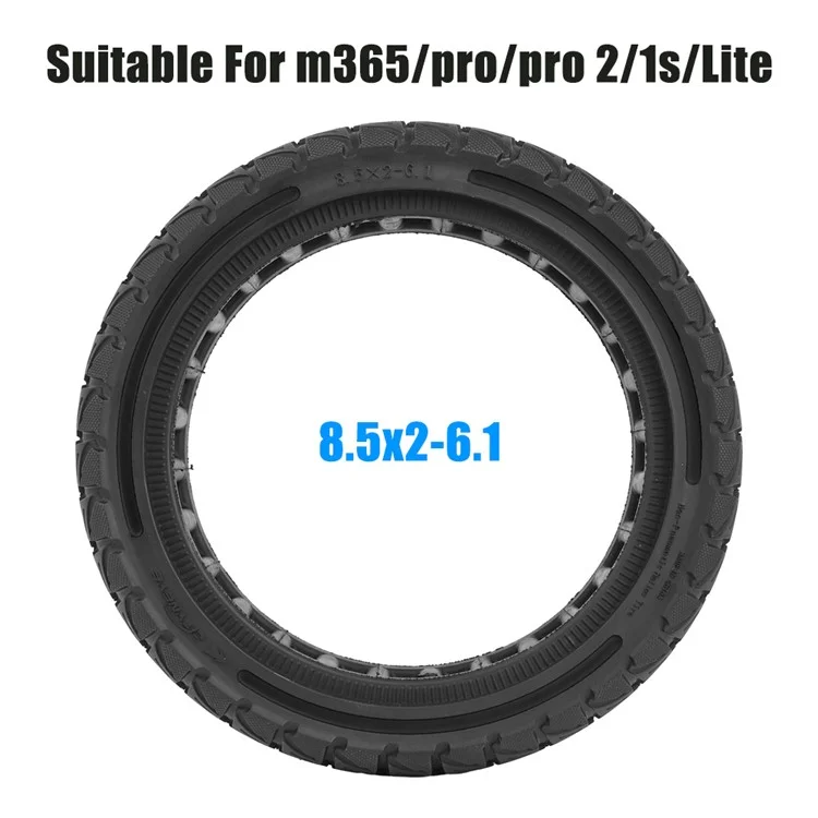 Pour Xiaomi M365 / Pro / Pro2 / 1S / Lite E-Scooter 8.5x2 Pouce Pneu de Remplacement en Caoutchouc Anti-Dérapant - Noir