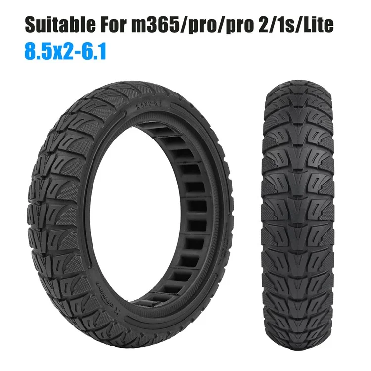 Pour Xiaomi M365 / Pro / Pro2 / 1S / Lite E-Scooter 8.5x2 Pouce Pneu de Remplacement en Caoutchouc Anti-Dérapant - Noir