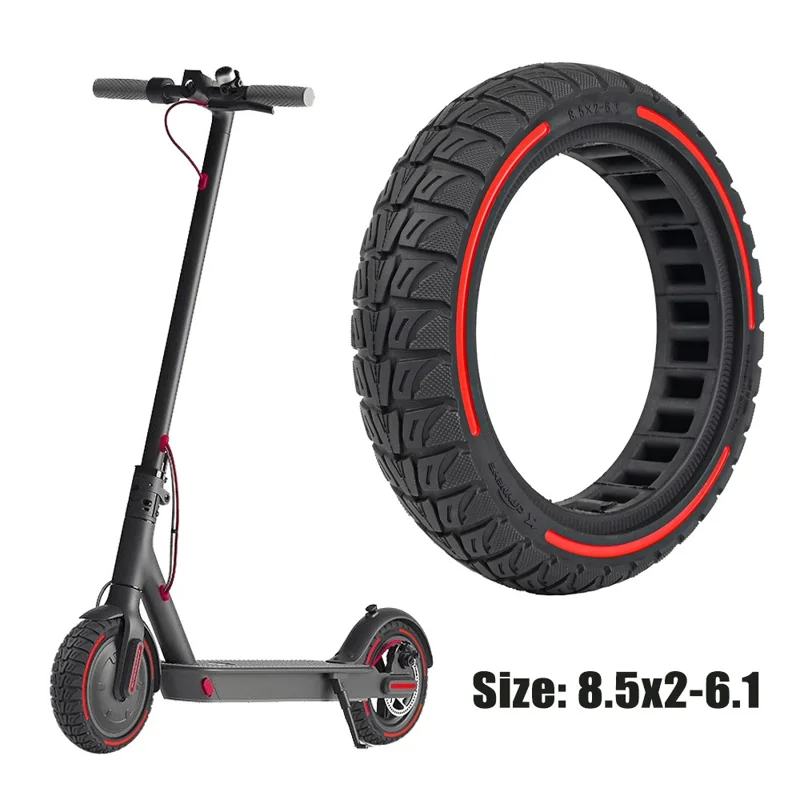For Xiaomi M365 / Pro / Pro2 / 1S / Lite E-Scooter 8.5x2 Inch Anti-Slip Wheel Replacement Rubber Tire - Red
