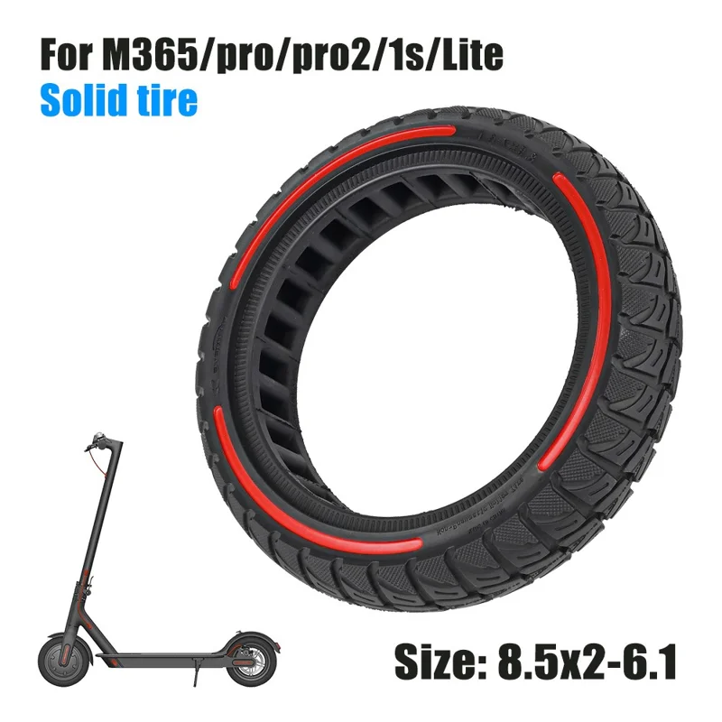 For Xiaomi M365 / Pro / Pro2 / 1S / Lite E-Scooter 8.5x2 Inch Anti-Slip Wheel Replacement Rubber Tire - Red