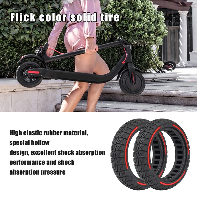 For Xiaomi M365 / Pro / Pro2 / 1S / Lite E-Scooter 8.5x2 Inch Anti-Slip Wheel Replacement Rubber Tire - Red