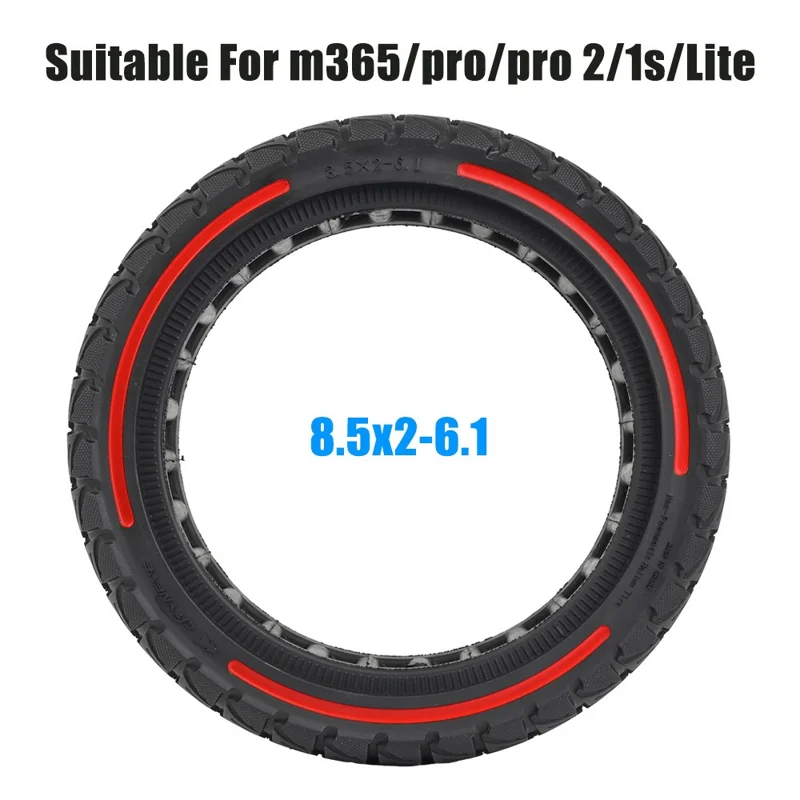 For Xiaomi M365 / Pro / Pro2 / 1S / Lite E-Scooter 8.5x2 Inch Anti-Slip Wheel Replacement Rubber Tire - Red