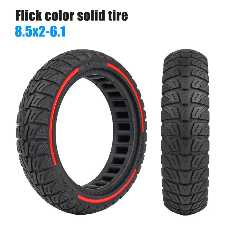 For Xiaomi M365 / Pro / Pro2 / 1S / Lite E-Scooter 8.5x2 Inch Anti-Slip Wheel Replacement Rubber Tire - Red