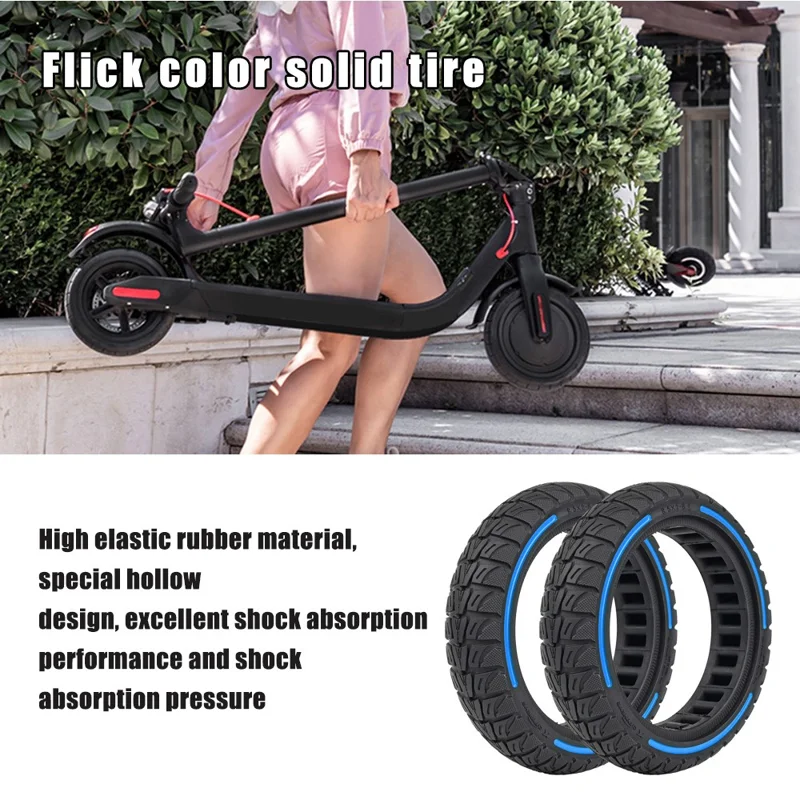 For Xiaomi M365 / Pro / Pro2 / 1S / Lite E-Scooter 8.5x2 Inch Anti-Slip Wheel Replacement Rubber Tire - Blue