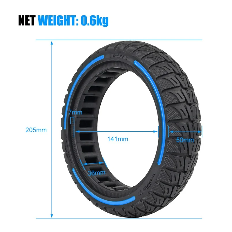 For Xiaomi M365 / Pro / Pro2 / 1S / Lite E-Scooter 8.5x2 Inch Anti-Slip Wheel Replacement Rubber Tire - Blue