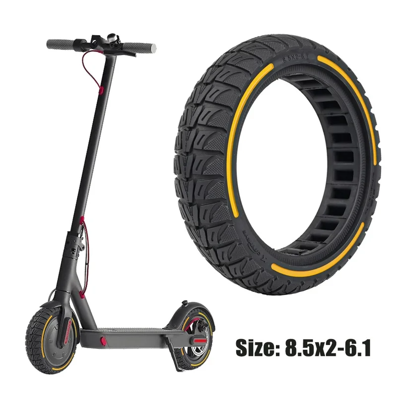 For Xiaomi M365 / Pro / Pro2 / 1S / Lite E-Scooter 8.5x2 Inch Anti-Slip Wheel Replacement Rubber Tire - Yellow