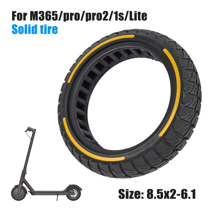 For Xiaomi M365 / Pro / Pro2 / 1S / Lite E-Scooter 8.5x2 Inch Anti-Slip Wheel Replacement Rubber Tire - Yellow