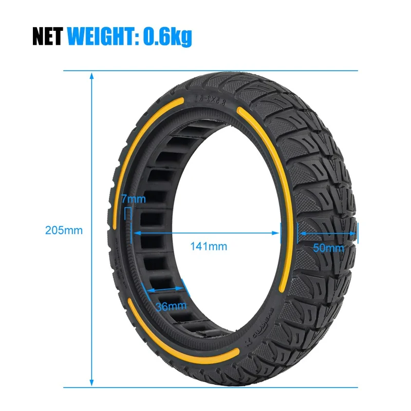 For Xiaomi M365 / Pro / Pro2 / 1S / Lite E-Scooter 8.5x2 Inch Anti-Slip Wheel Replacement Rubber Tire - Yellow