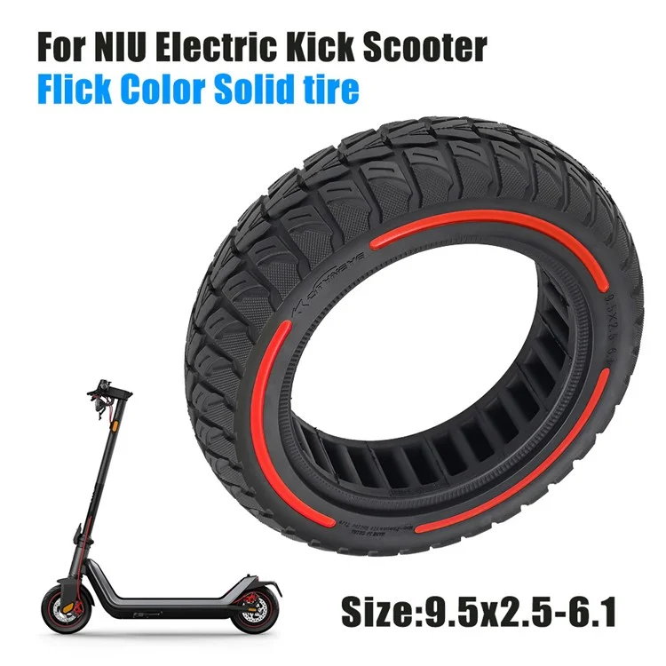Para Niu Electric Kick Scooter 9.5*2.5-6.1 Neumático de Goma de Panal de Abeja con Absorción de Impactos sin Inflado - Rojo