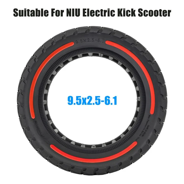 Para Niu Electric Kick Scooter 9.5*2.5-6.1 Neumático de Goma de Panal de Abeja con Absorción de Impactos sin Inflado - Rojo
