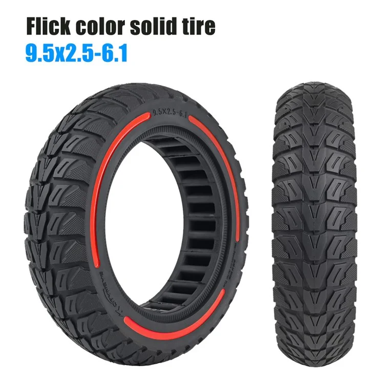 Para Niu Electric Kick Scooter 9.5*2.5-6.1 Neumático de Goma de Panal de Abeja con Absorción de Impactos sin Inflado - Rojo