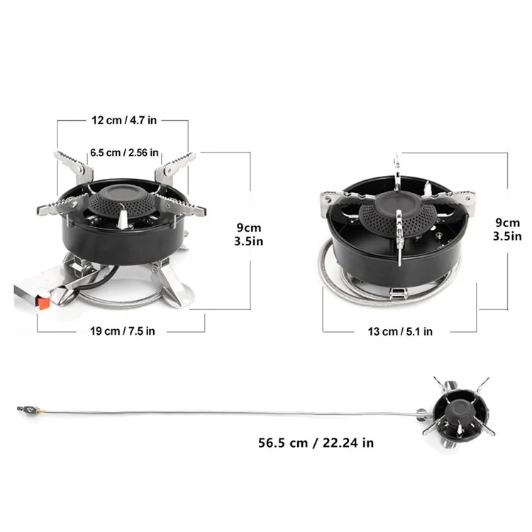 WIDESEA WSS-508 Stainless Steel 3200W Single Head Foldable Gas Stove for Outdoor Camping