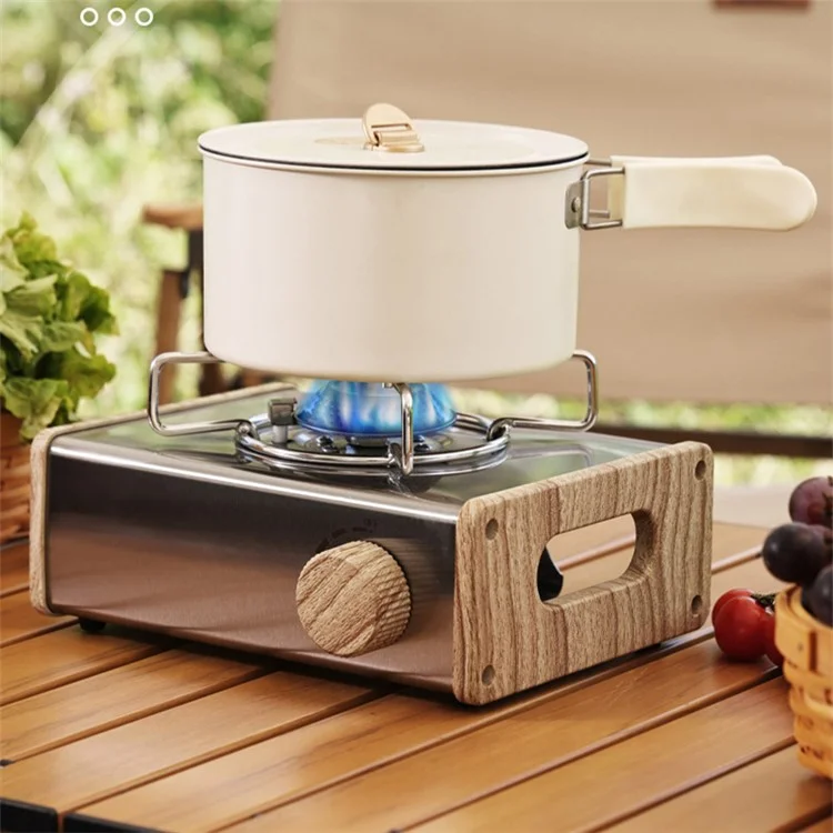 Fogão a Gás Mini de 2800W para Acampamento Ao Ar Livre, Fogão a Cassete de Aço Inoxidável