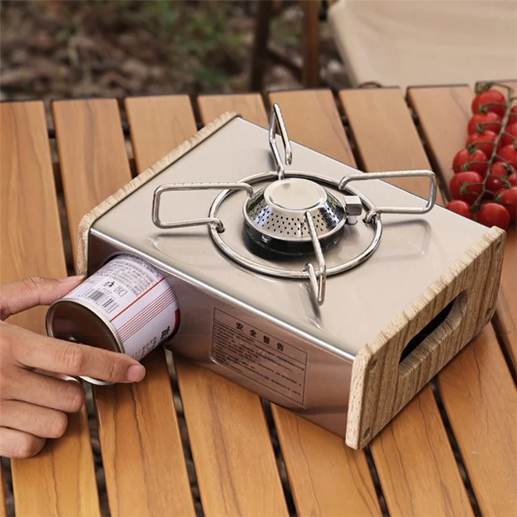 Fogão a Gás Mini de 2800W para Acampamento Ao Ar Livre, Fogão a Cassete de Aço Inoxidável