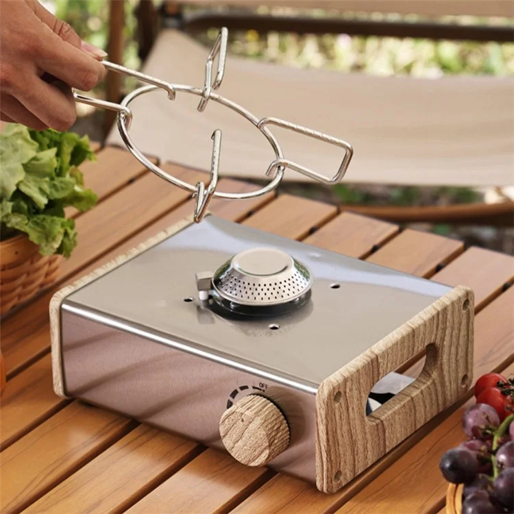 Fogão a Gás Mini de 2800W para Acampamento Ao Ar Livre, Fogão a Cassete de Aço Inoxidável