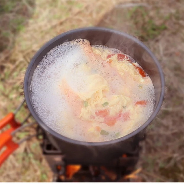 Große faltbare Outdoor-Edelstahl-Kochstelle Camping Picknick Holzverbrennung Kochstelle (Kein FDA, BPA-frei)