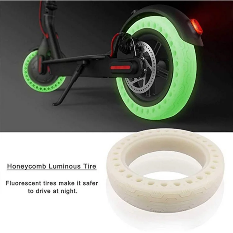 Nuit Pneus Fluorescents Nid D'abeilles Lumineuses Pour Xiaomi Mijia M365 Scooter Electric Skatherboard Skateboard - Lumière Verte