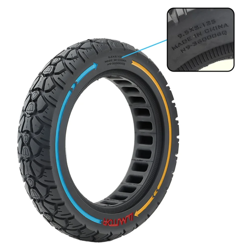 AMITOR 9.5-Inch E-Scooter Colored Line Decor Wheel Replacement Off-Road Tire for 36mm Slot