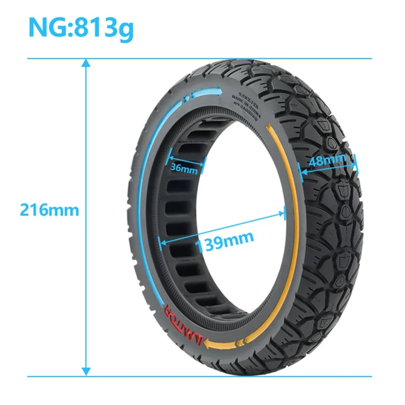 AMITOR 9.5-Inch E-Scooter Colored Line Decor Wheel Replacement Off-Road Tire for 36mm Slot