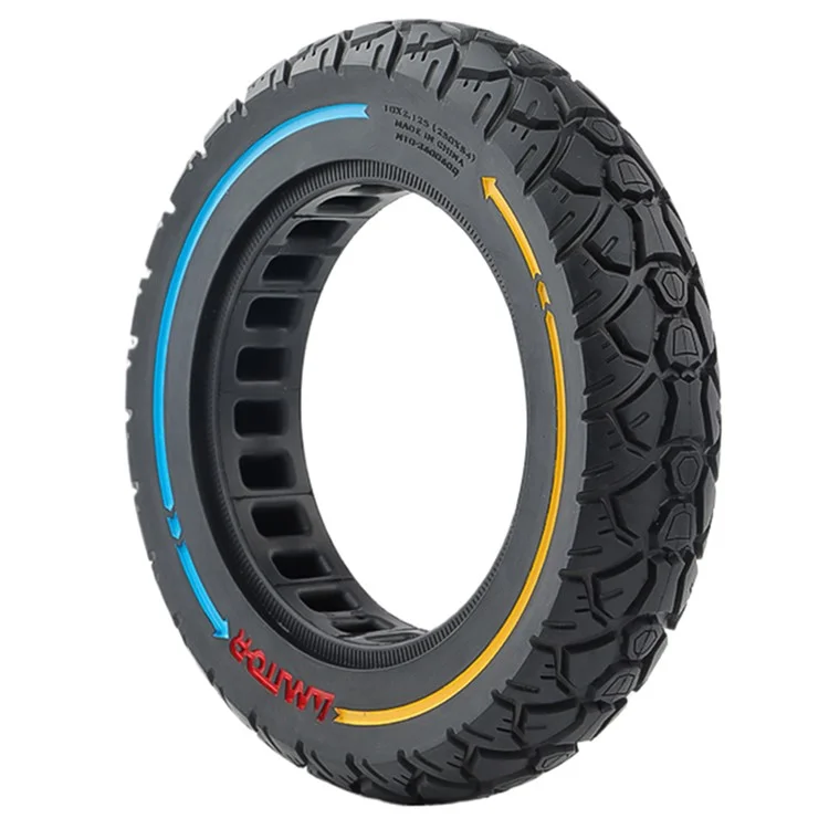 AMITOR Ruota in Gomma da 10 Pollici per Monopattino con Decorazione a Righe Colorate per Fuori Strada, per Slot da 36mm