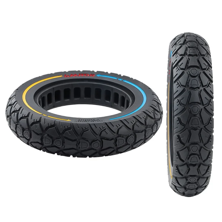 AMITOR Ruota in Gomma da 10 Pollici per Monopattino con Decorazione a Righe Colorate per Fuori Strada, per Slot da 36mm