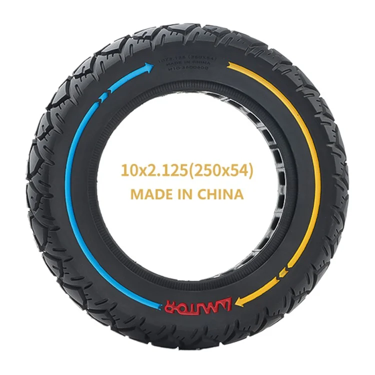 AMITOR Ruota in Gomma da 10 Pollici per Monopattino con Decorazione a Righe Colorate per Fuori Strada, per Slot da 36mm
