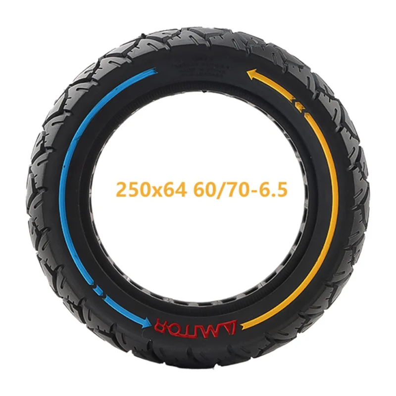 AMITOR 10x2.5 10-Inch Scooter Wheel Colored Line Decor Off-Road Rubber Tire for 45mm Slot