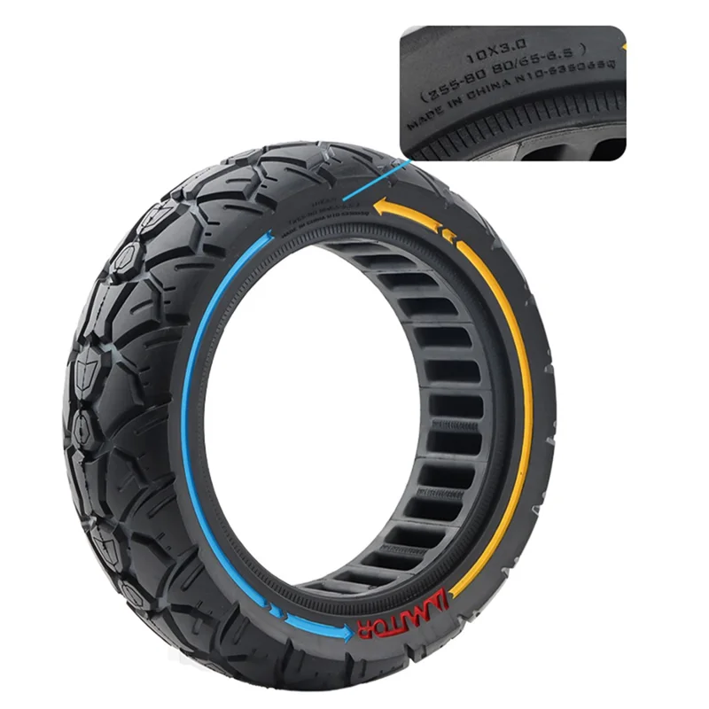 AMITOR 10x3 10-Inch Scooter Replacement Wheel Colored Line Decor Rubber Tire for 53.5mm Slot