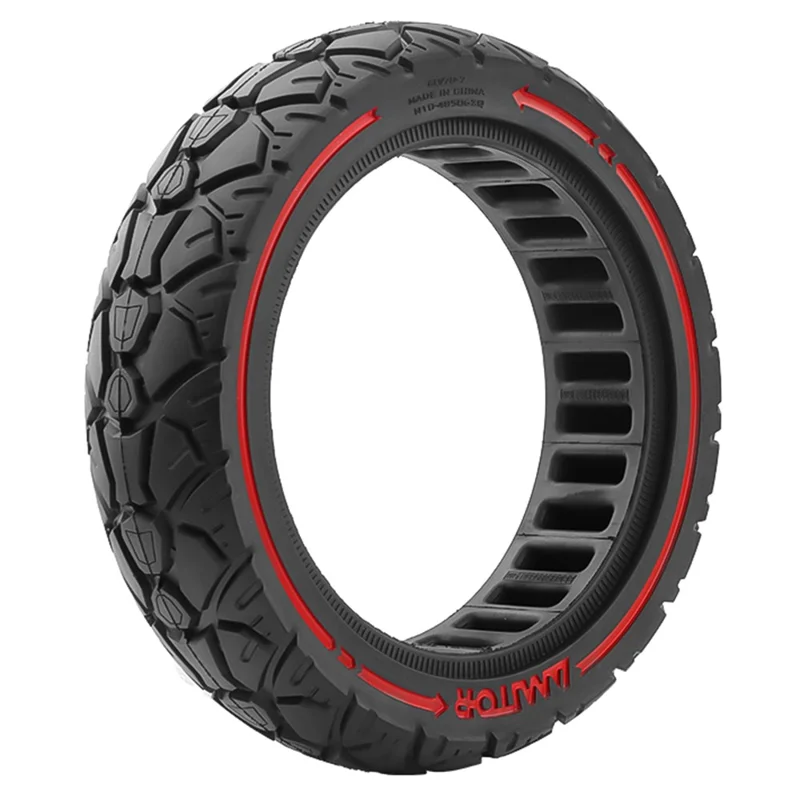 Roue de scooter de 10 pouces AMITOR 60/70-7 avec décoration de ligne colorée pour usage tout-terrain, pneu en caoutchouc pour fente de 48,5 mm