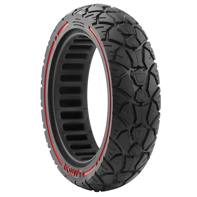 Roue de scooter de 10 pouces AMITOR 60/70-7 avec décoration de ligne colorée pour usage tout-terrain, pneu en caoutchouc pour fente de 48,5 mm