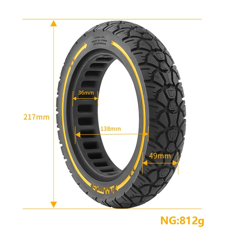 AMITOR 9.5-Inch Electric Scooter Off-Road Tire Replacement Wheel for 36mm Slot - Jaune