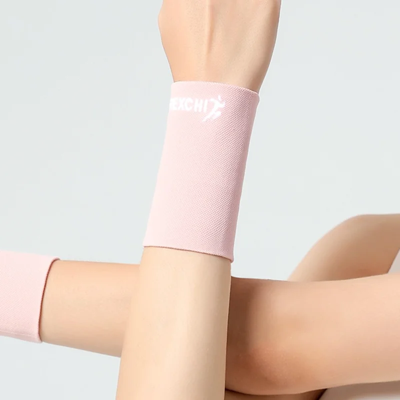 REXCHI HW13 1Pc Elastic Nylon Fitness Wrist Wrap Brace Outdoor Sports Wrist Band - Rosa / S