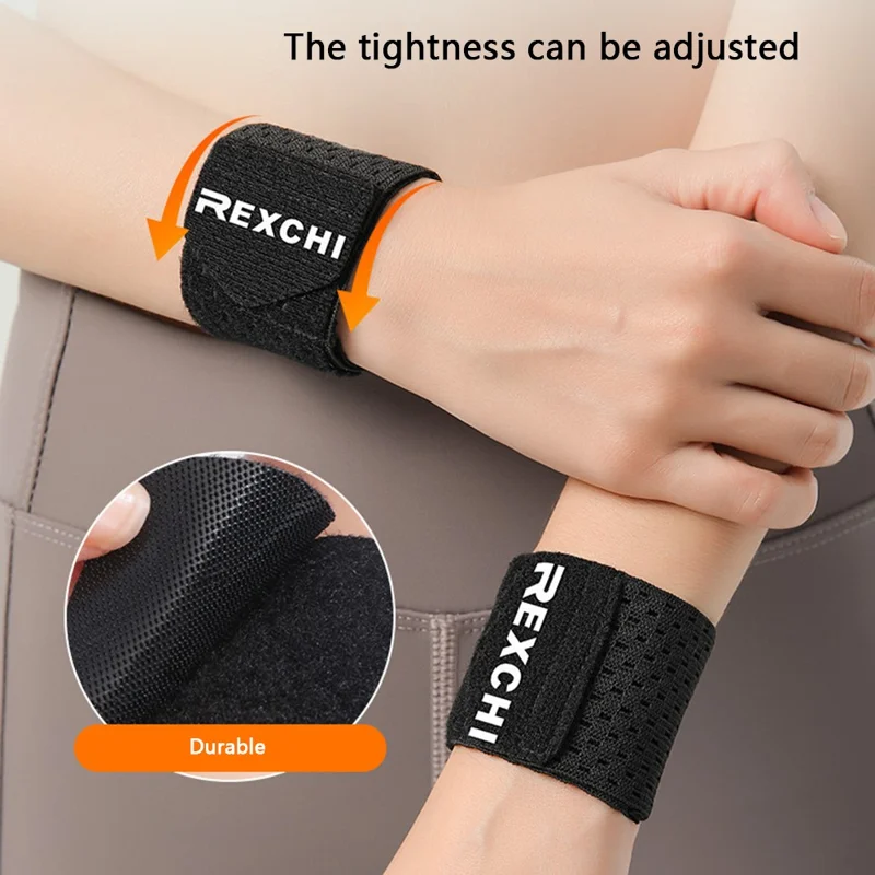 REXCHI HW16 1Pc Outdoor Sport Wrist Band Elastic BRS Fitness Basketball Wrist Wrap Brace - Black